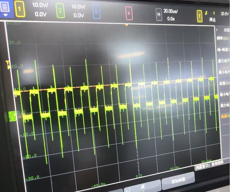 ▲ Original test signal showing oscillation and distortion